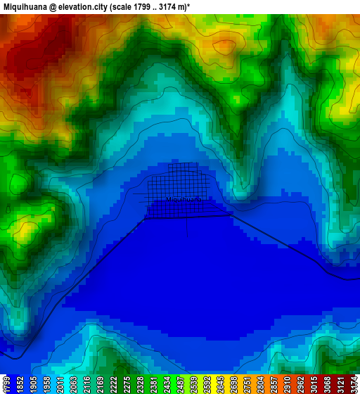 Miquihuana elevation map