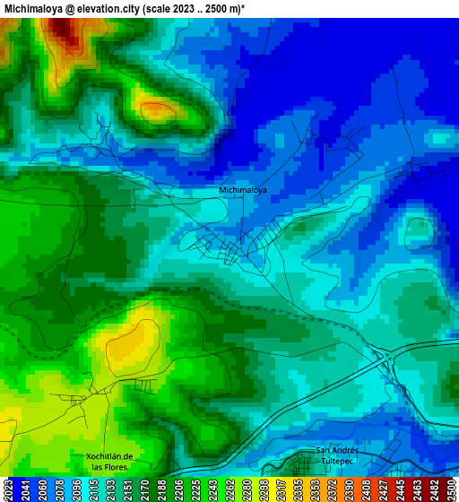 Michimaloya elevation map