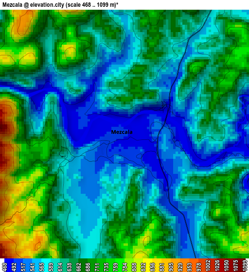 Mezcala elevation map