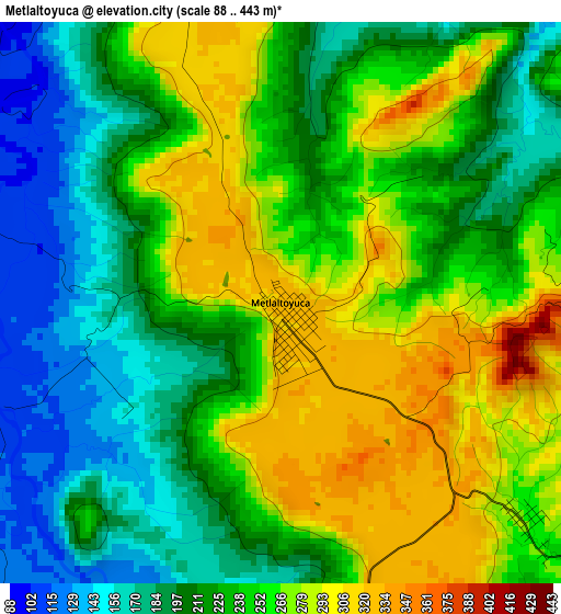 Metlaltoyuca elevation map