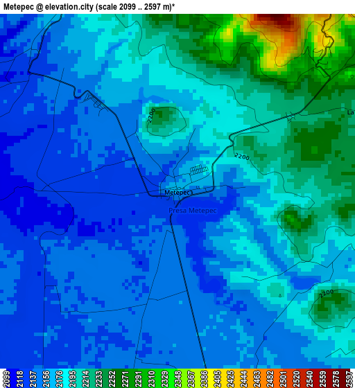 Metepec elevation map