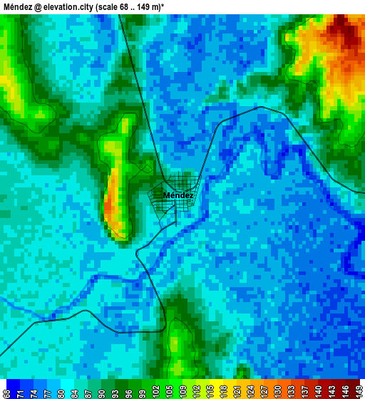 Méndez elevation map