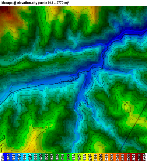 Mazapa elevation map