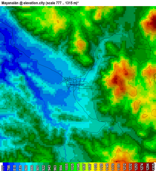 Mayanalán elevation map