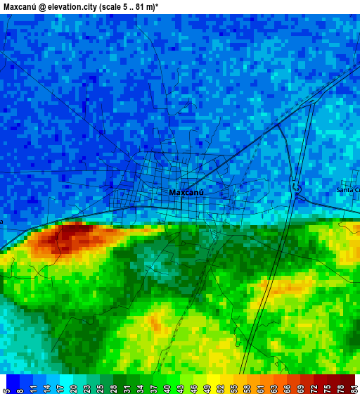 Maxcanú elevation map