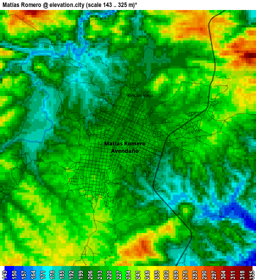 Matías Romero elevation map