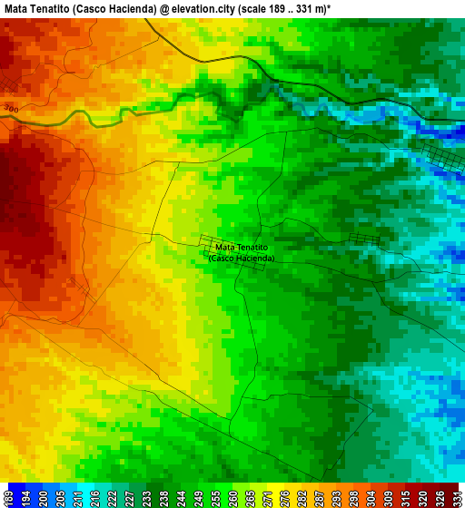 Mata Tenatito (Casco Hacienda) elevation map