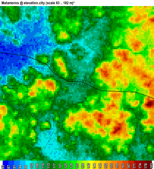 Matamoros elevation map