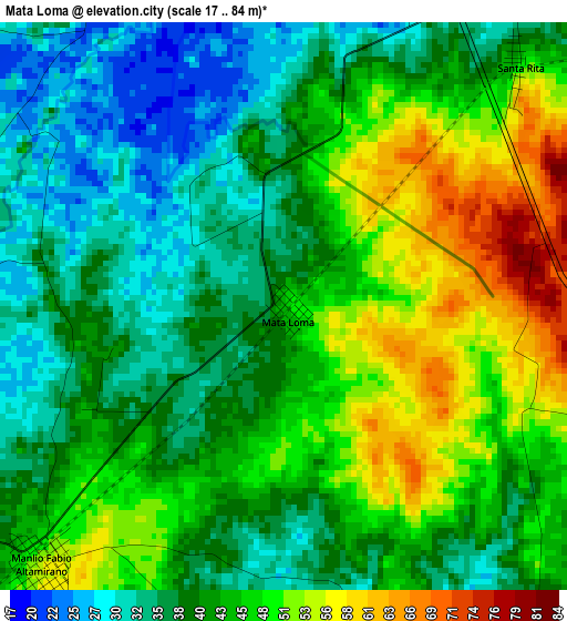 Mata Loma elevation map