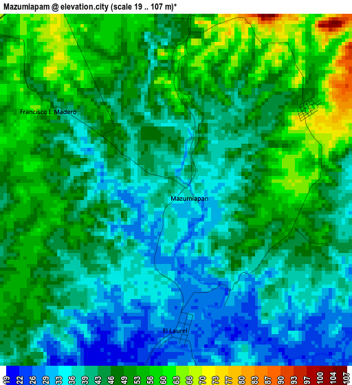 Mazumiapam elevation map