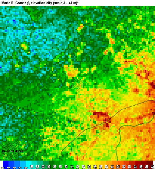 Marte R. Gómez elevation map