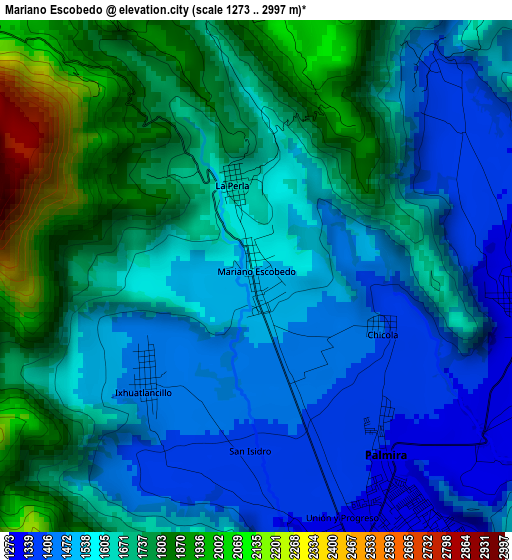 Mariano Escobedo elevation map