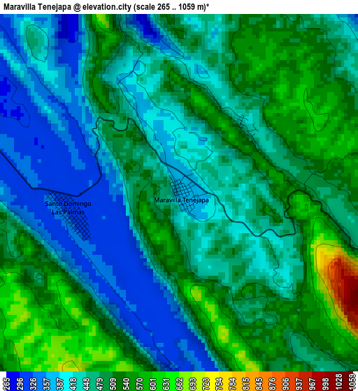 Maravilla Tenejapa elevation map