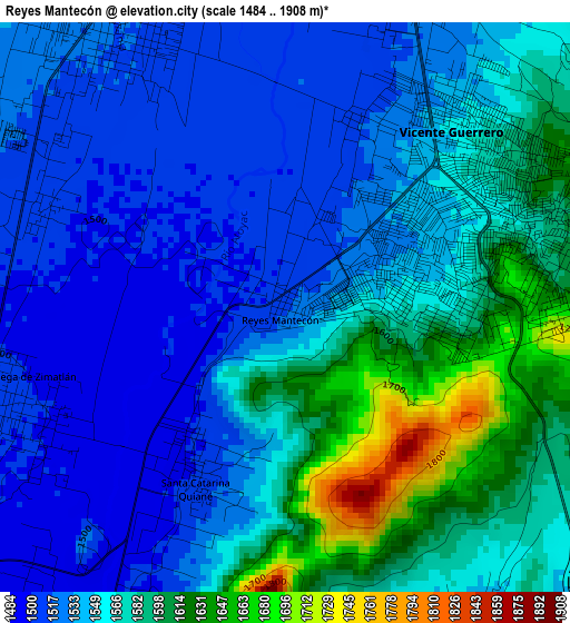 Reyes Mantecón elevation map