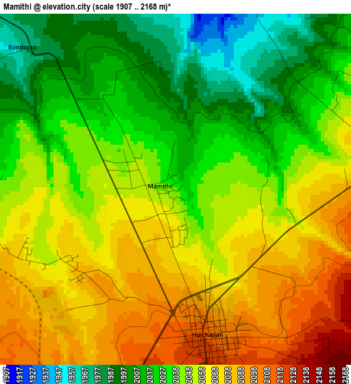 Mamithi elevation map