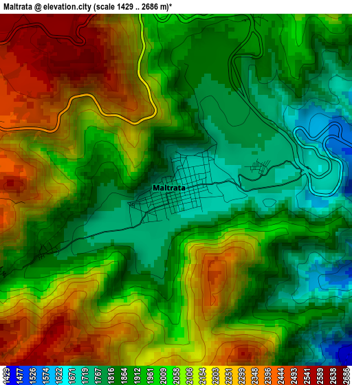 Maltrata elevation map