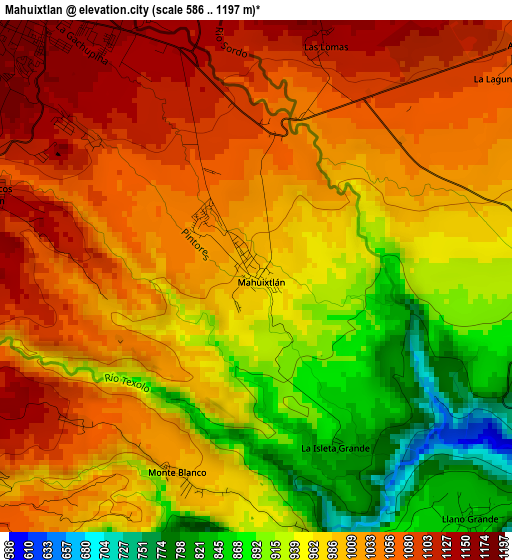 Mahuixtlan elevation map