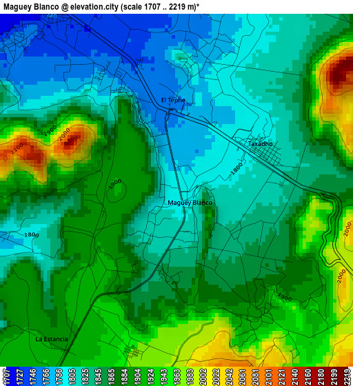 Maguey Blanco elevation map