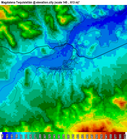 Magdalena Tequisistlán elevation map