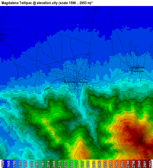 Magdalena Teitipac elevation map