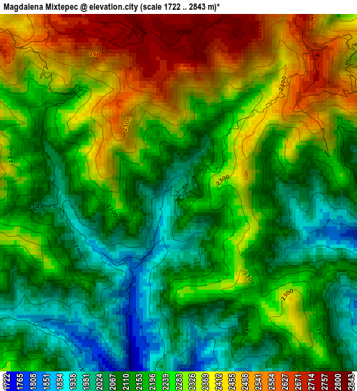 Magdalena Mixtepec elevation map