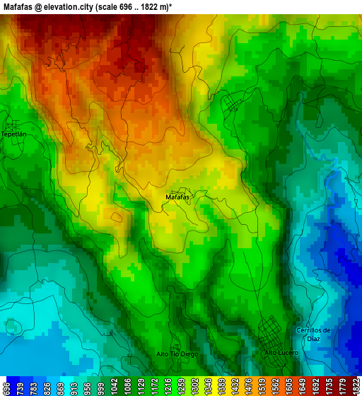 Mafafas elevation map