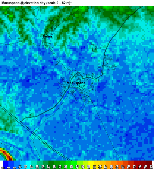 Macuspana elevation map