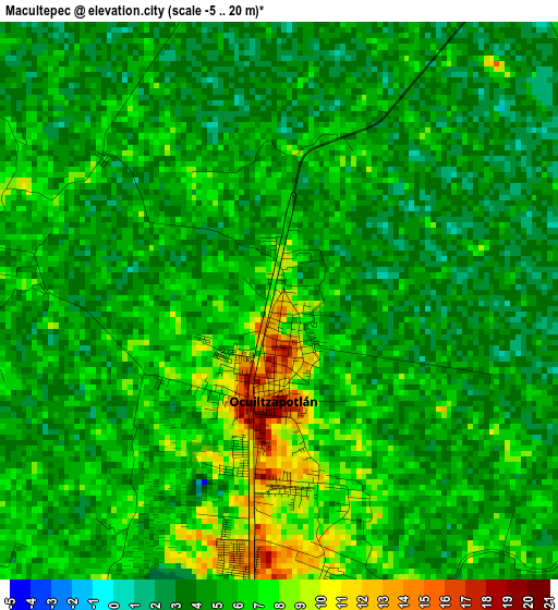 Macultepec elevation map