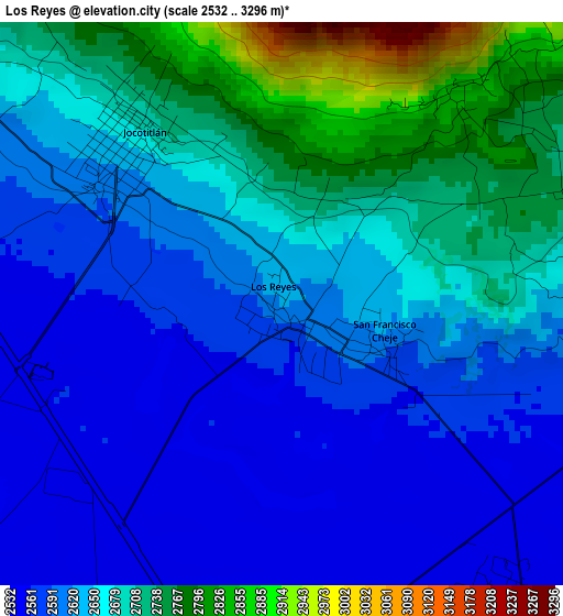 Los Reyes elevation map