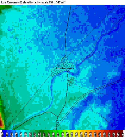 Los Ramones elevation map