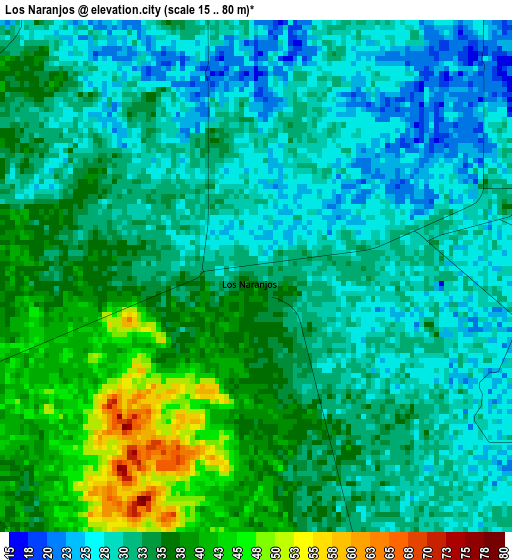 Los Naranjos elevation map