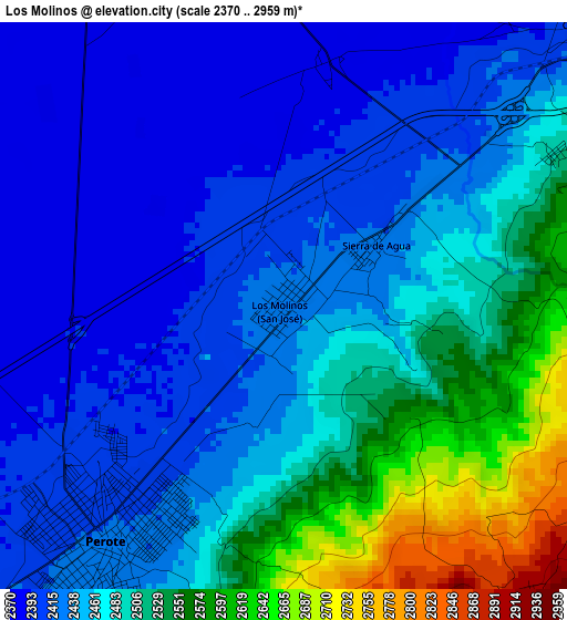 Los Molinos elevation map