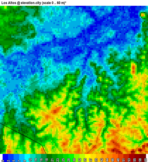 Los Altos elevation map