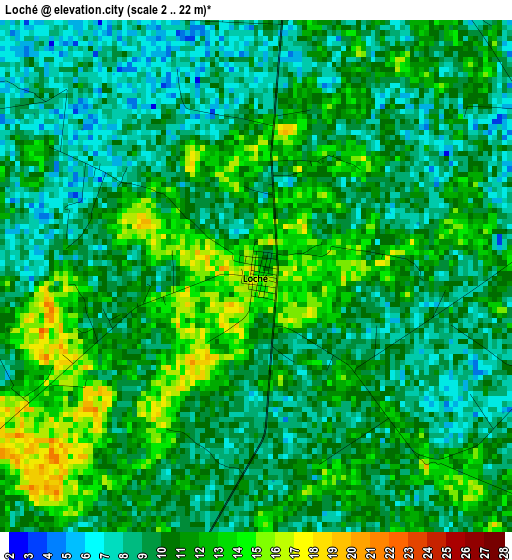 Loché elevation map