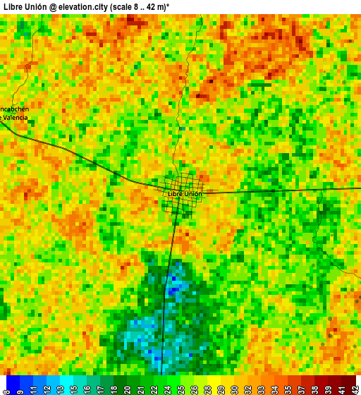 Libre Unión elevation map