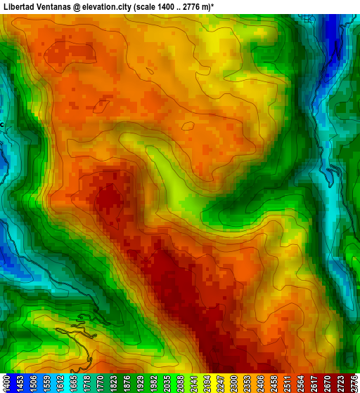 Libertad Ventanas elevation map