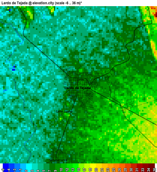 Lerdo de Tejada elevation map