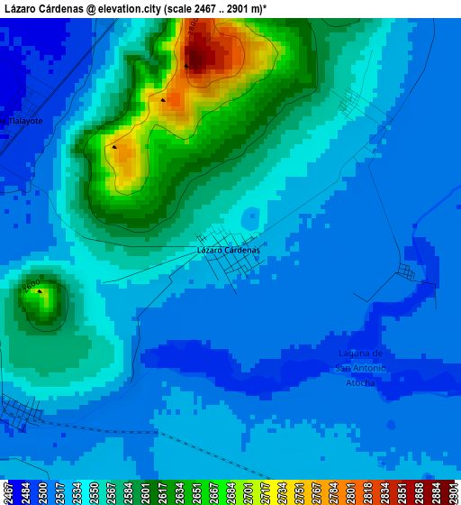 Lázaro Cárdenas elevation map