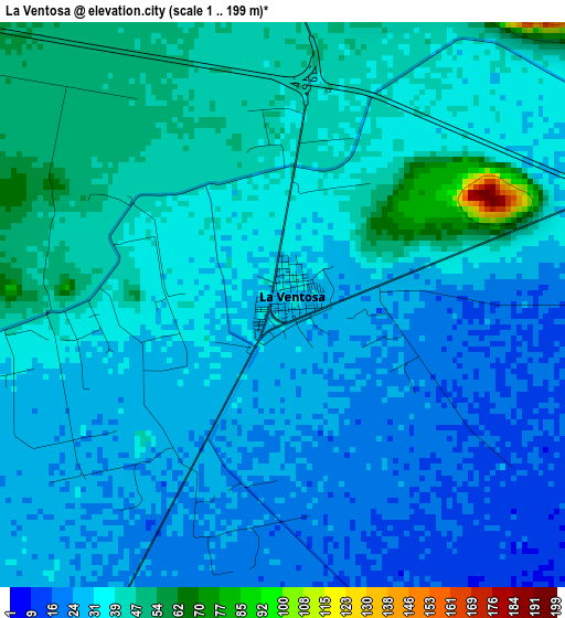 La Ventosa elevation map