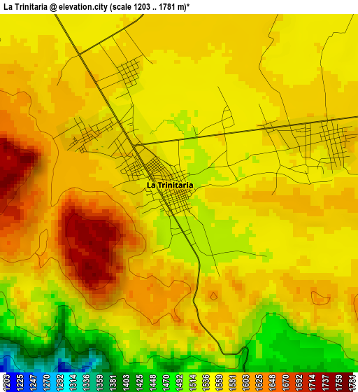 La Trinitaria elevation map