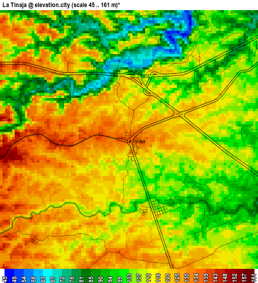 La Tinaja elevation map