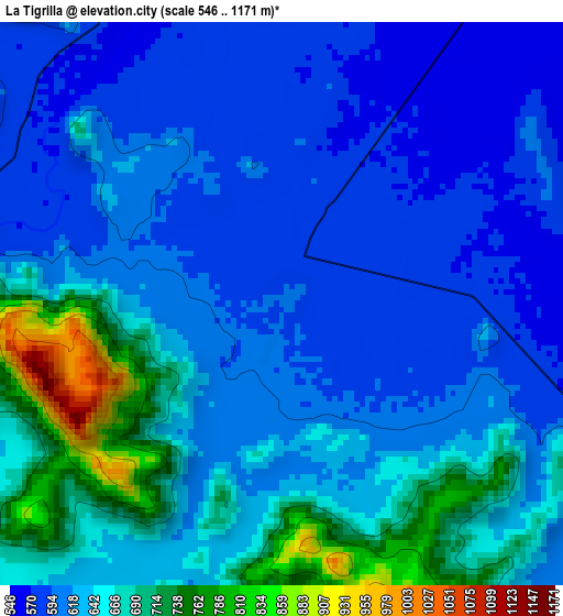 La Tigrilla elevation map