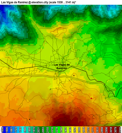 Las Vigas de Ramírez elevation map