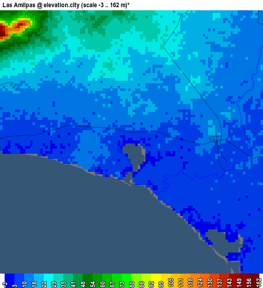 Las Amilpas elevation map