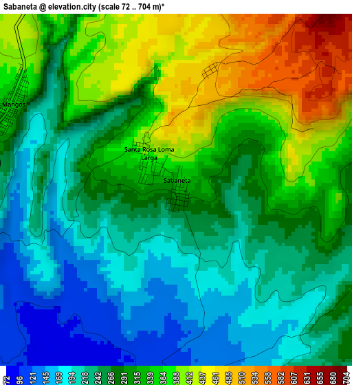 Sabaneta elevation map