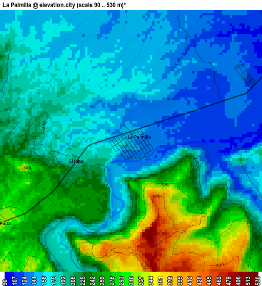 La Palmilla elevation map