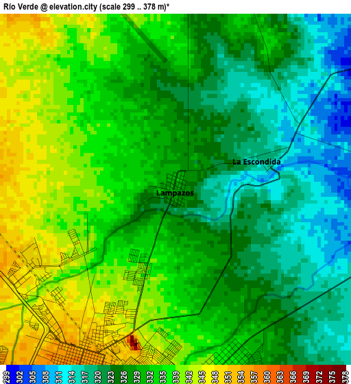 Río Verde elevation map