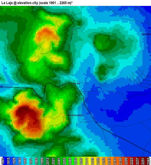 La Laja elevation map