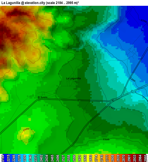 La Lagunilla elevation map