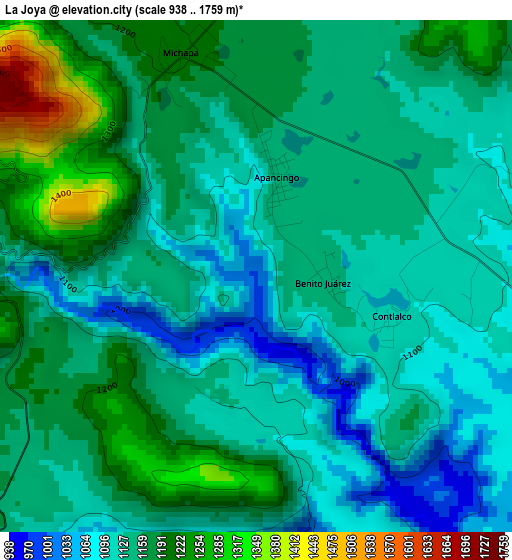 La Joya elevation map